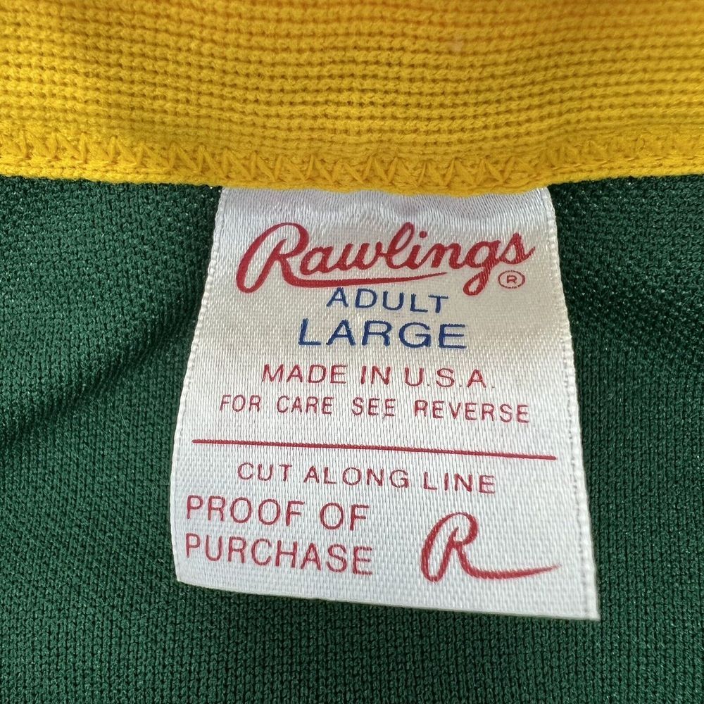 Vintage 80's Rawlings Oakland Athletics A's MLB Jersey Green Men's‎ Large - Picture 4 of 7